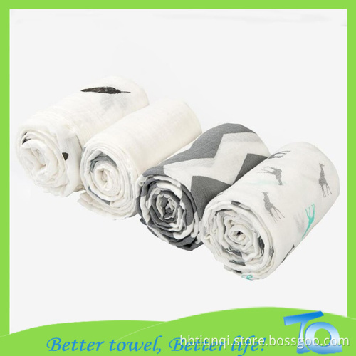 Hot Sales Cotton Muslin 3 Pack Swaddle Baby Wraps